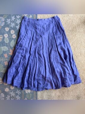 J. Jill Periwinkle Linen Midi Skirt